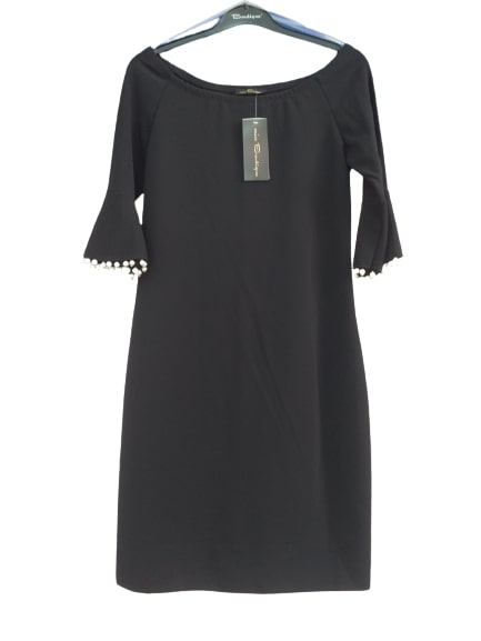 Κοντό Μαύρο Φόρεμα με Πέρλες 05