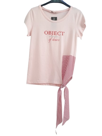 Ροζ Μπλούζα Κοντομάνικη 010