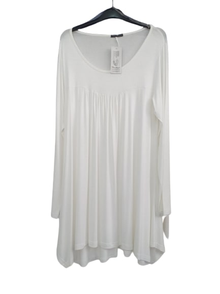 Μακριά Μπλούζα με Μανίκια Άσπρη 012