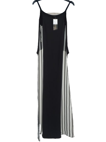 Μακρύ Φόρεμα Μαύρο με Ρίγες 016