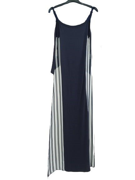 Μακρύ Φόρεμα με Ρίγες Μπλε 019