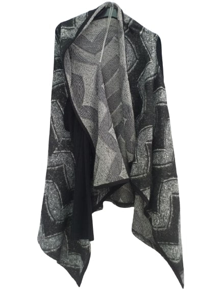 Ζακέτα με Σχέδια Μαύρη 023