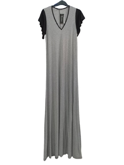 Μακρύ Μαύρο Φόρεμα Ριγέ 031