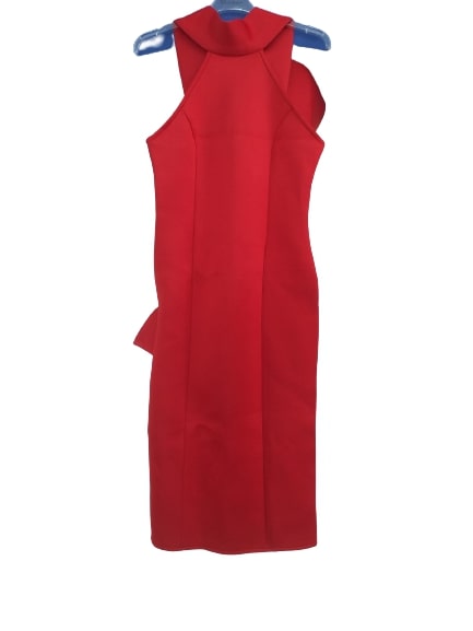 Κοντό Κόκκινο Φόρεμα με Φιόγκο 033